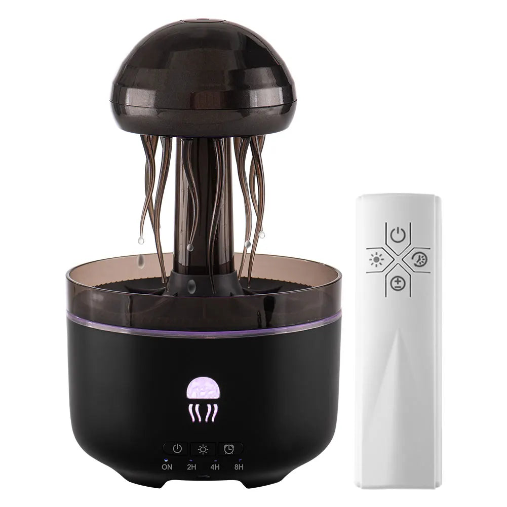 Jellyfish Humidifier Raindrop Aroma Essential Oil Diffuser with 7 Color Lights Remote Control Home Aroma Diffuser Night Light