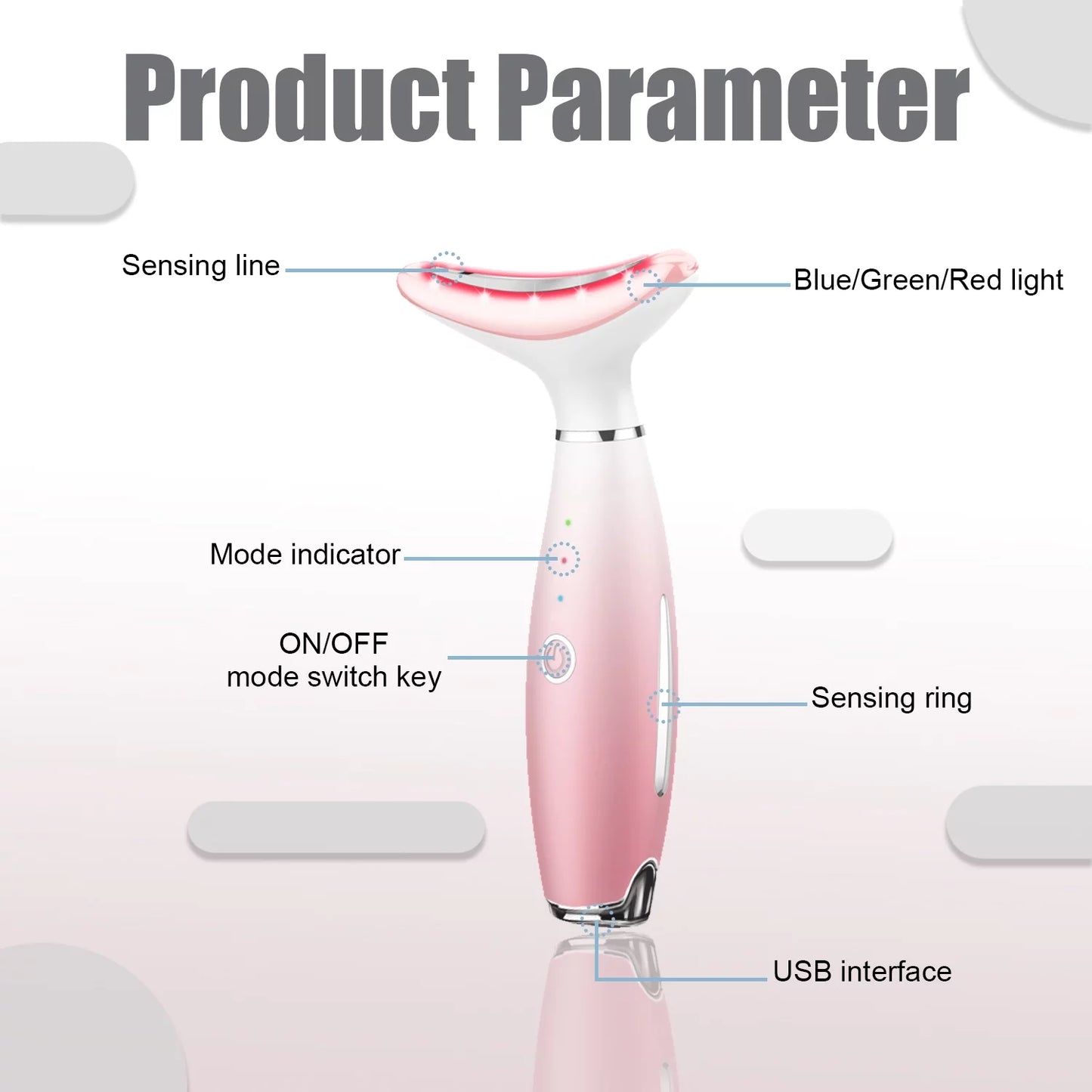 Revitalizing Skin Rejuvenation Device - Triple Action LED, Thermal & Vibration Technology for Youthful Lifting & Tightening (Pink)