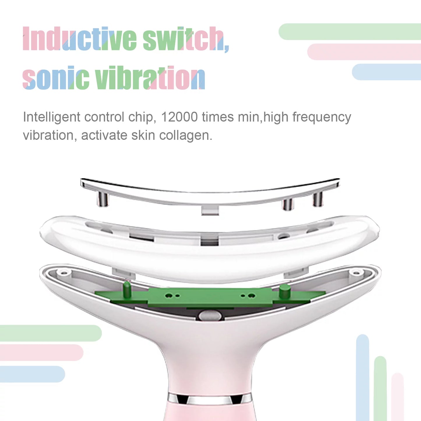 Revitalizing Skin Rejuvenation Device - Triple Action LED, Thermal & Vibration Technology for Youthful Lifting & Tightening (Pink)