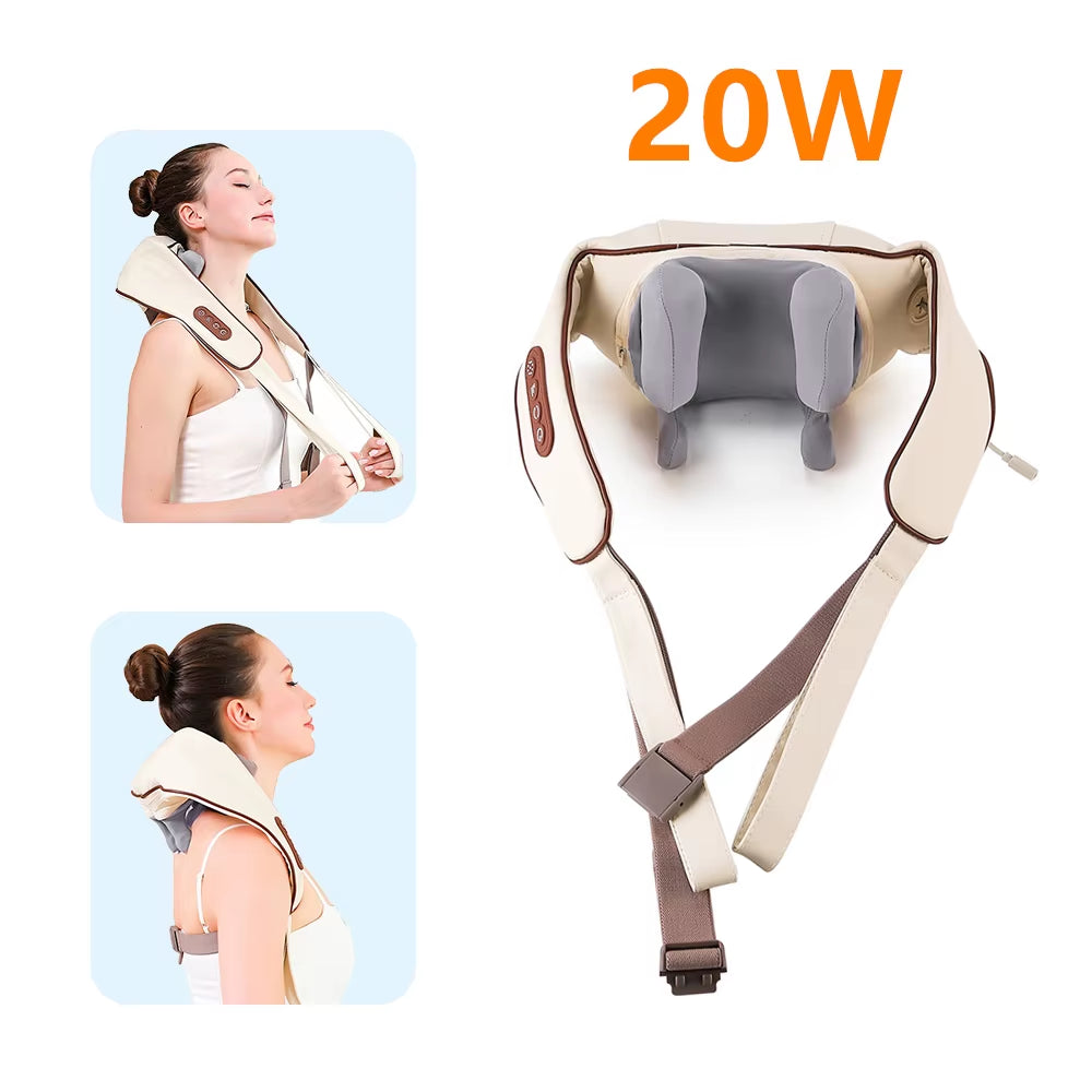 26W Neck and Shoulder Massager Wireless Shoulder and Back Kneading Massage Shawl Trapezius Neck Cervical Masajeador