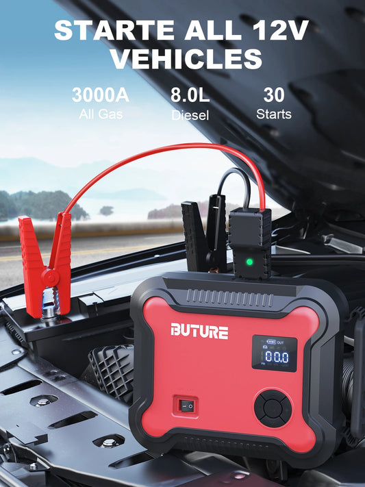 Buture 5 in 1 Car Jump Start Air Compressor 26800mAh Power Bank Portable Battery Booster Digital Tire Inflator with 160W DC Out