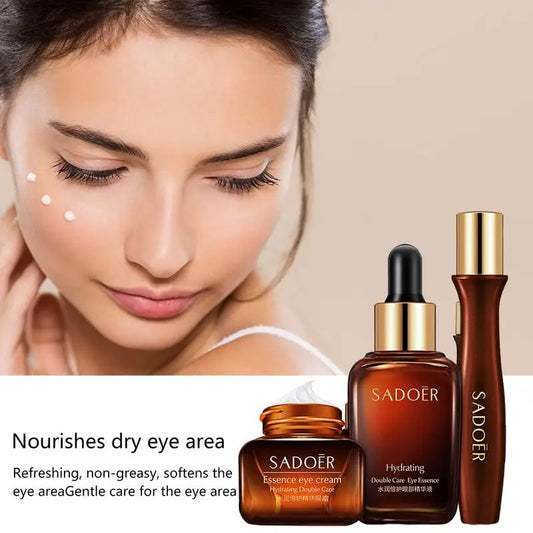 Double Care Essence Eye Set Eyes Repair Cream Eye Cream For Wrinkles Dark Circles Eye Bags Anti Age Firming Hydrating 3pcs