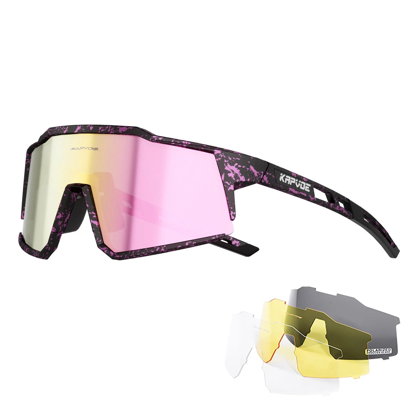 4 Lens Men Women Cycling Glasses Polarized Sport MTB Road Bike Goggles UV400 Bicycle Eyewear Fishing Running Driving Sunglasses