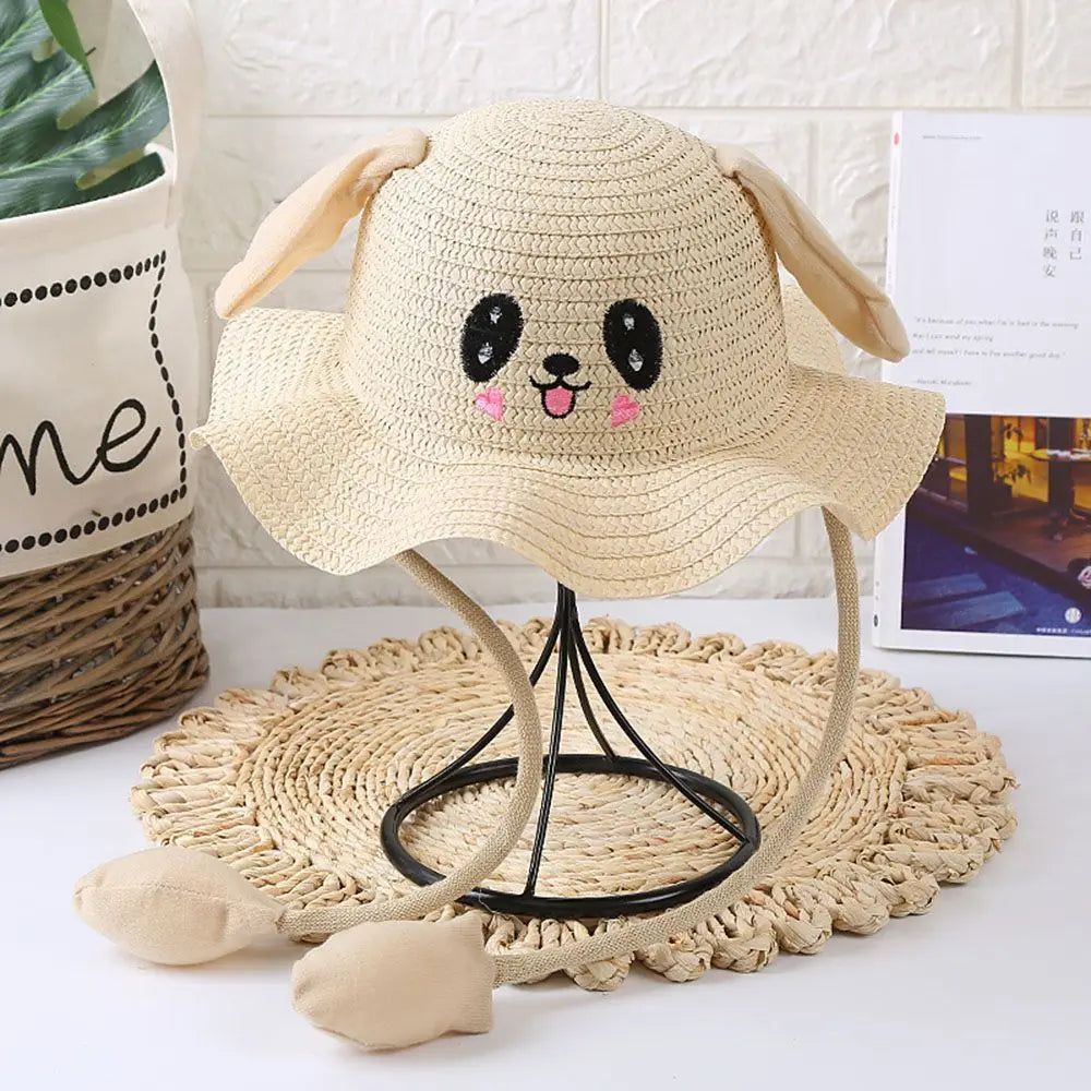 Summer Moving Ears Wide Brim Beach Hat Straw Hats Sun Hat Fisherman's Hat