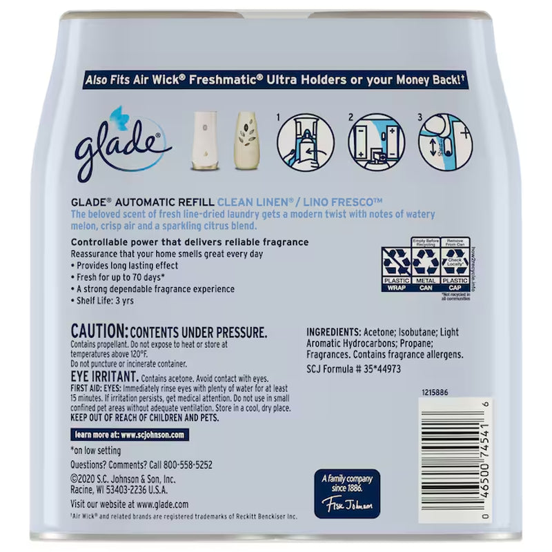 6.2 -Oz Clean Linen Refill Air Freshener 2 -Pack