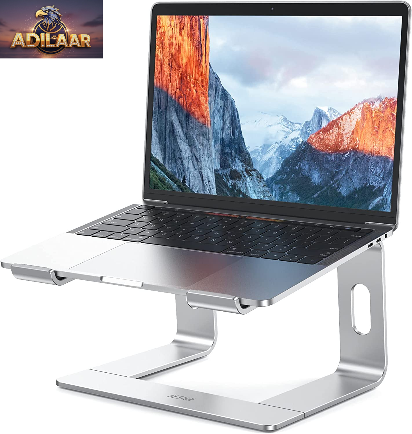 BESIGN LS03 Aluminum Laptop Stand, Ergonomic Detachable Computer Stand, Riser Holder Notebook Stand Compatible with Air, Pro, Dell, HP, Lenovo More 10-15.6" Laptops, Black