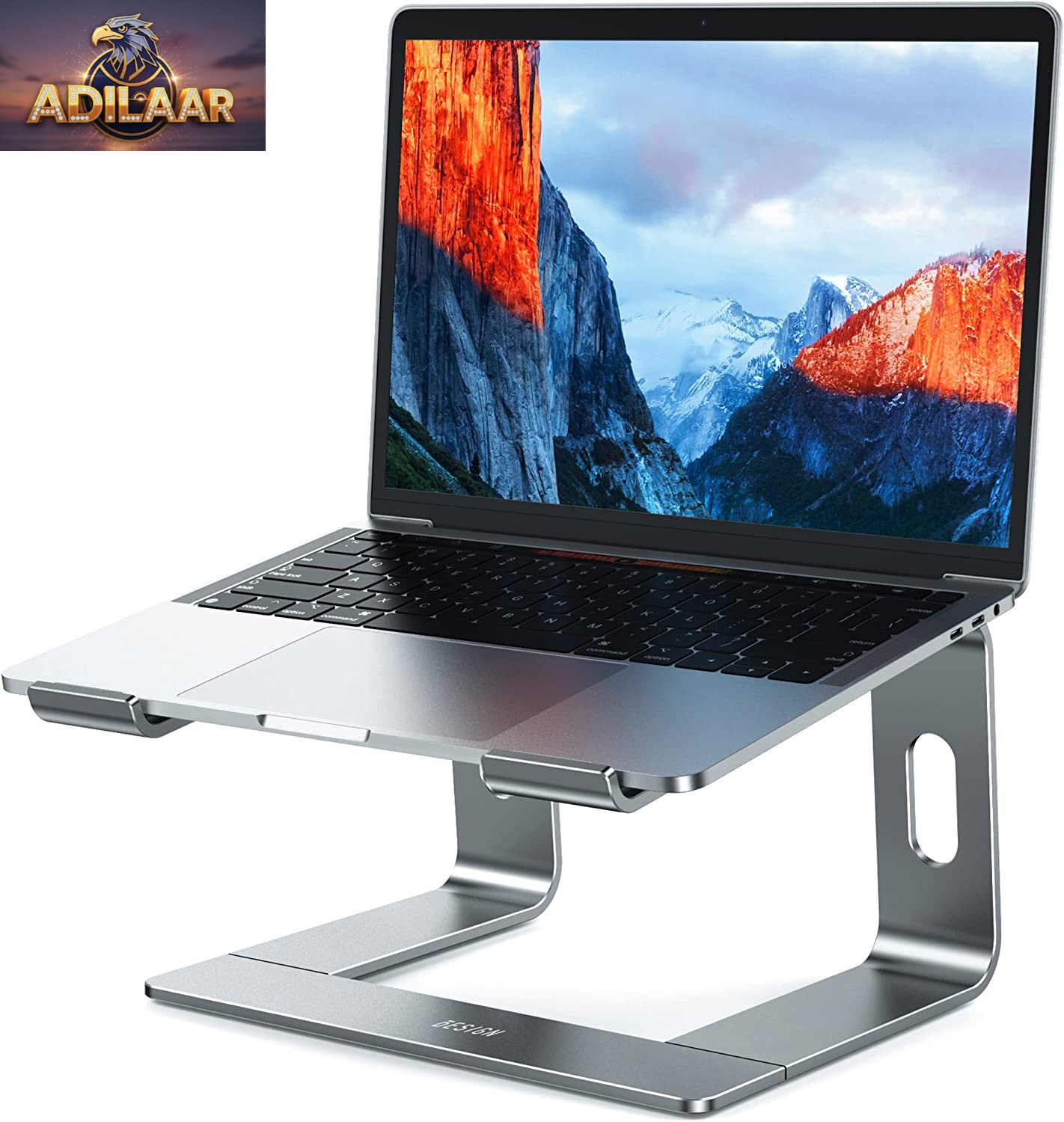 BESIGN LS03 Aluminum Laptop Stand, Ergonomic Detachable Computer Stand, Riser Holder Notebook Stand Compatible with Air, Pro, Dell, HP, Lenovo More 10-15.6" Laptops, Black