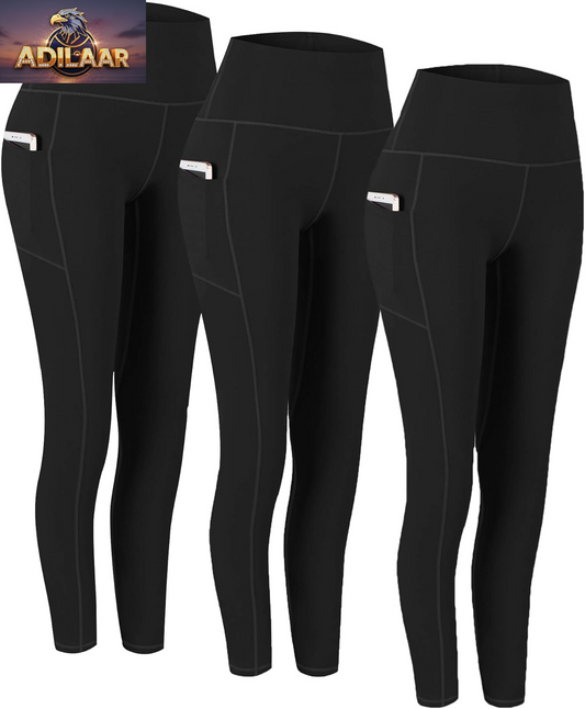 Fengbay Women's High Waist Yoga Leggings with Pockets - Tummy Control Workout and Running Essential (2 Pack)