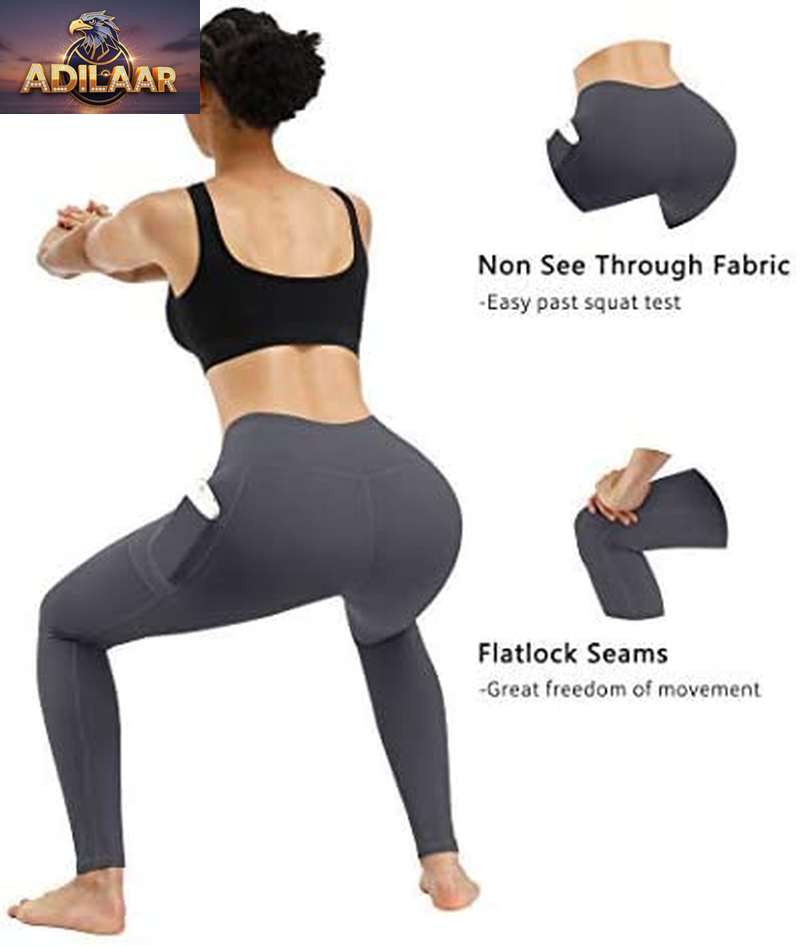 Fengbay Women's High Waist Yoga Pants with Pockets - Tummy Control Workout and Running Leggings (2 Pack)