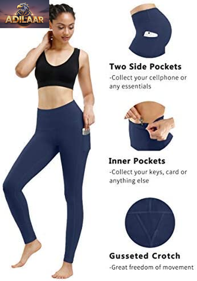 Fengbay Women's High Waist Yoga Pants with Pockets - Tummy Control Leggings for Workouts and Running (2 Pack)