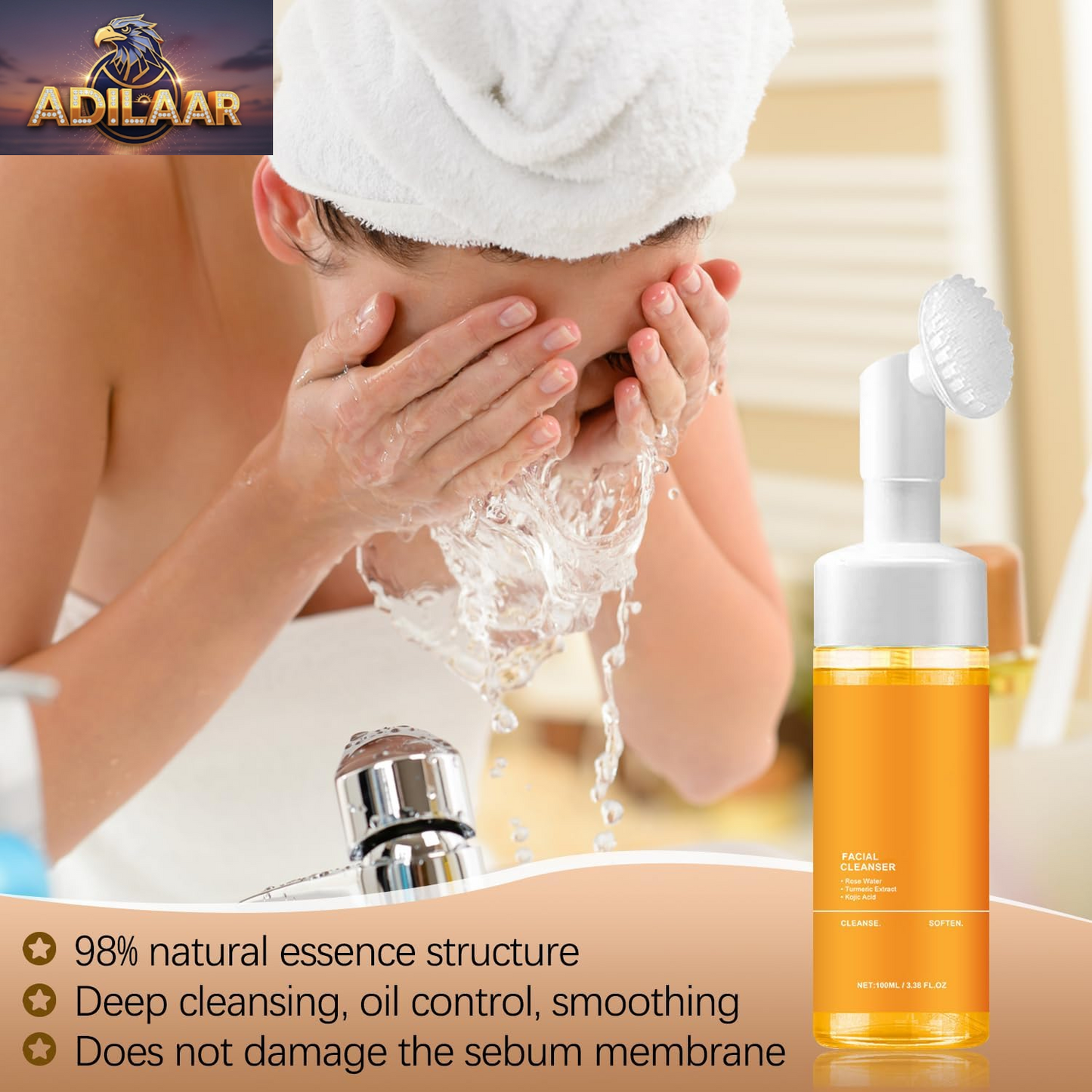 Turmeric Foaming Facial Cleanser for All Skin Types - 3.38 Oz