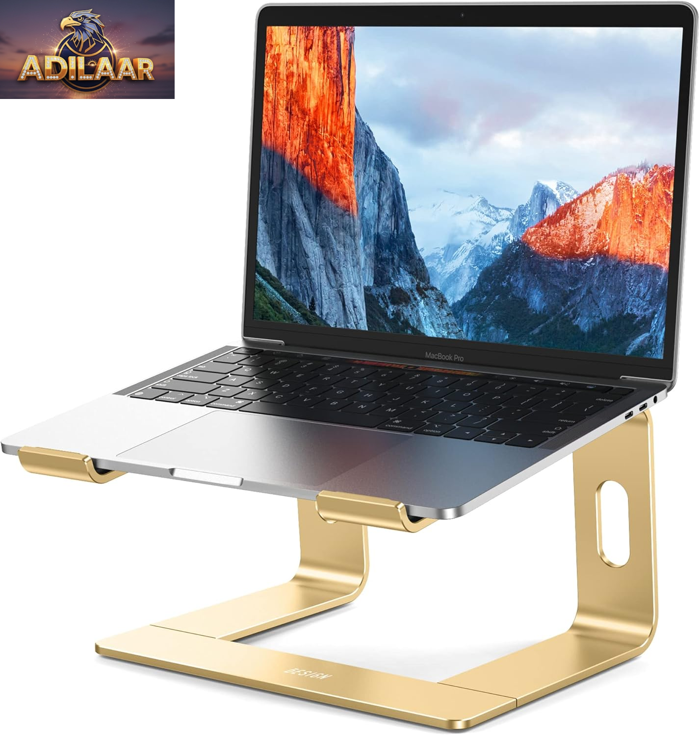 BESIGN LS03 Aluminum Laptop Stand, Ergonomic Detachable Computer Stand, Riser Holder Notebook Stand Compatible with Air, Pro, Dell, HP, Lenovo More 10-15.6" Laptops, Black