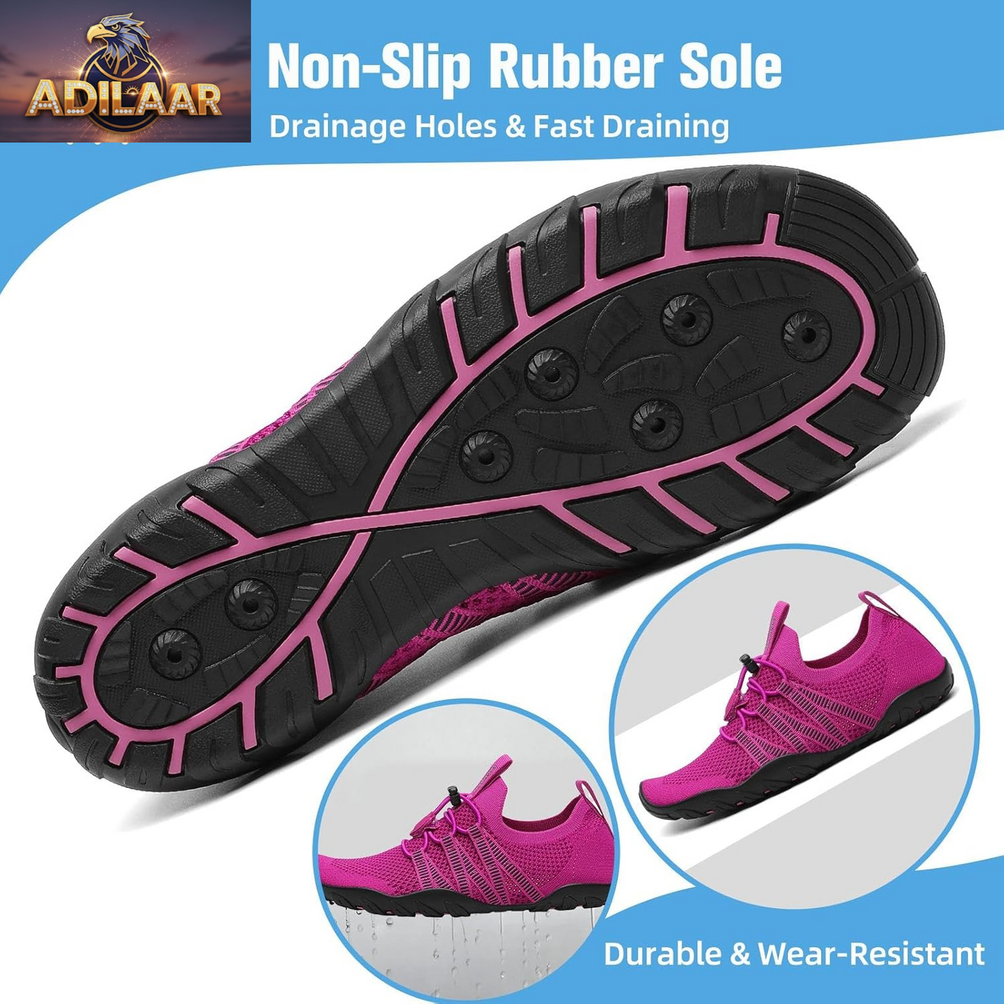 Mishansha Quick-Dry Water Shoes for Men and Women - Barefoot Aqua Swim Socks for Surfing and Yoga, Available in Sizes 4.5-15 (Women) and 3-13.5 (Men)