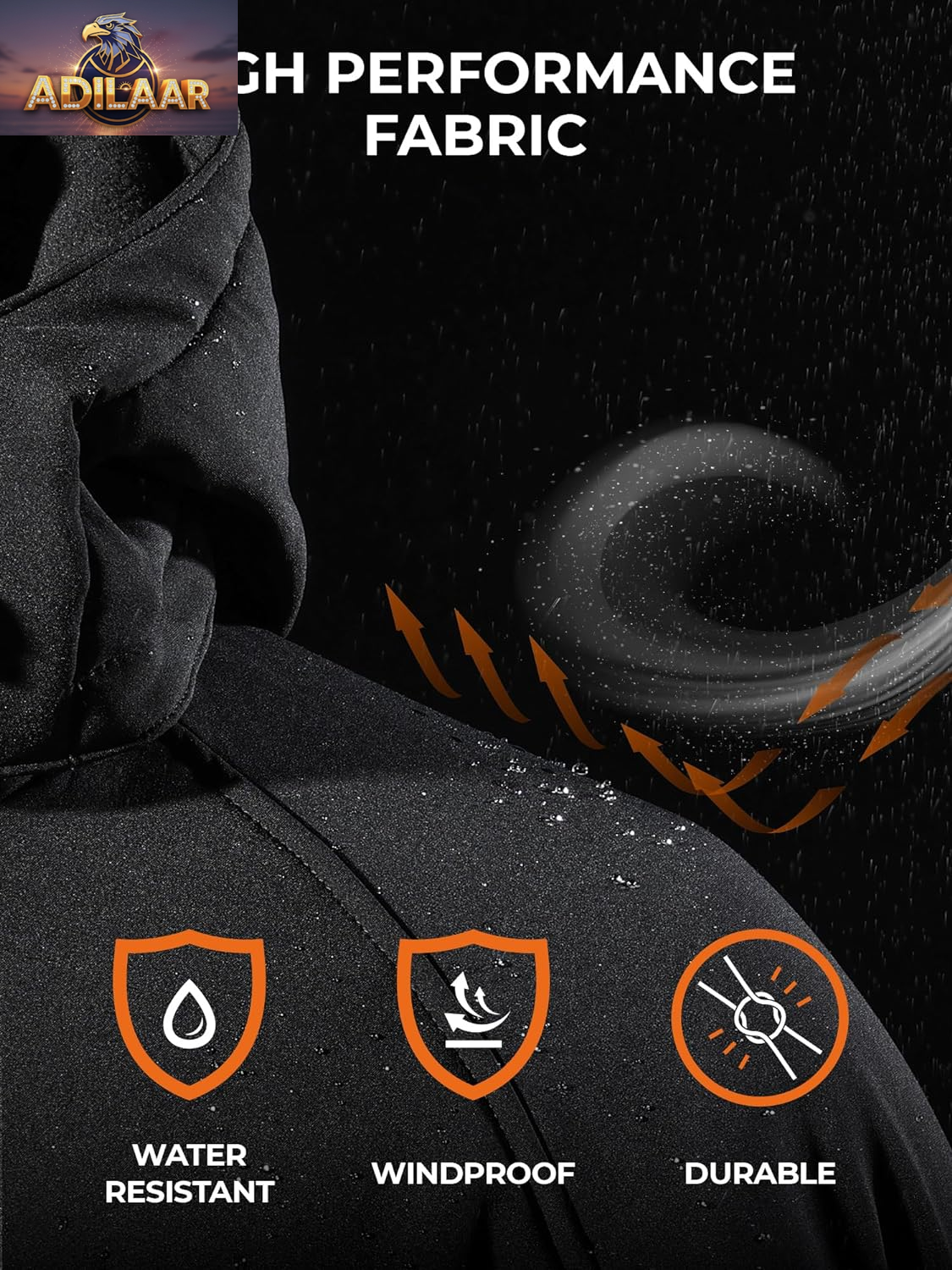 ORORO Men's Battery-Powered Heated Jacket with Detachable Hood (Charger Not Included)