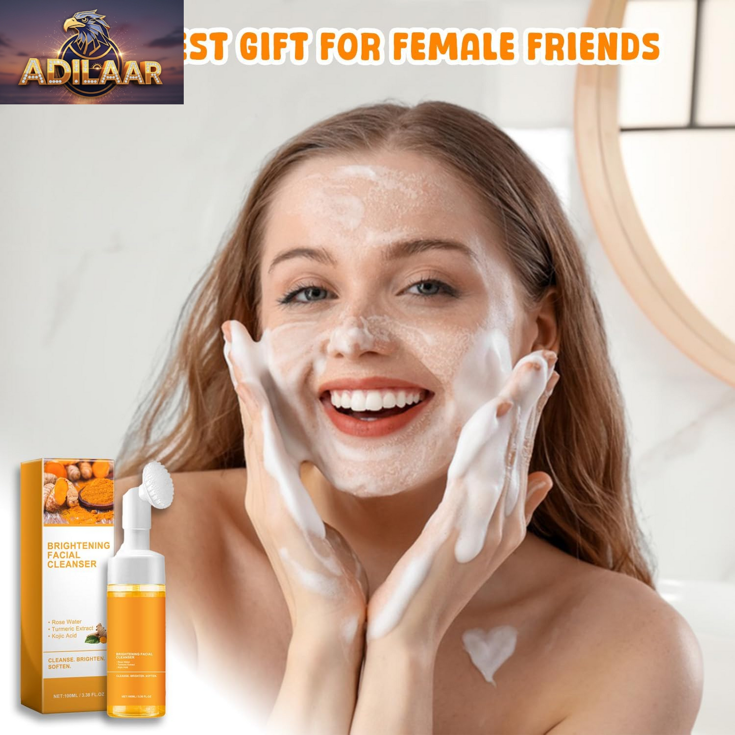 Turmeric Foaming Facial Cleanser for All Skin Types - 3.38 Oz