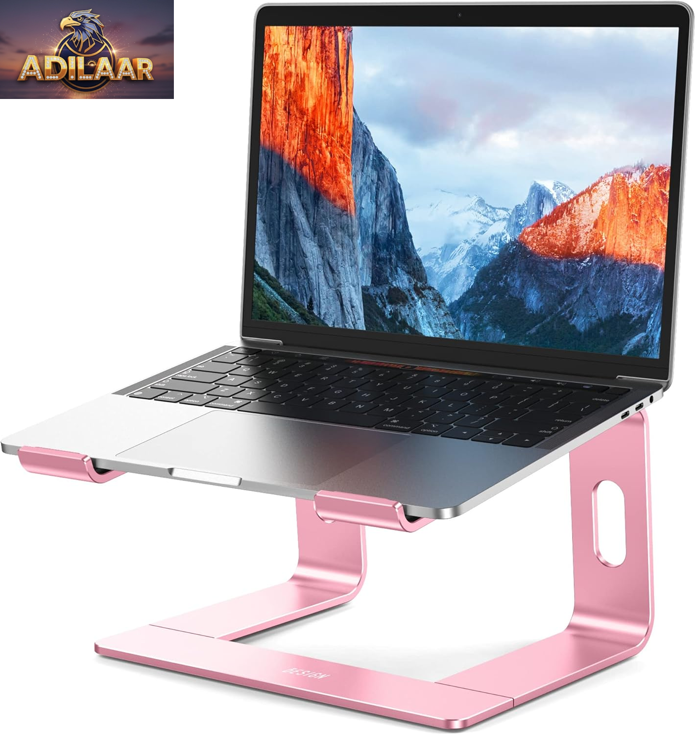 BESIGN LS03 Aluminum Laptop Stand, Ergonomic Detachable Computer Stand, Riser Holder Notebook Stand Compatible with Air, Pro, Dell, HP, Lenovo More 10-15.6" Laptops, Black