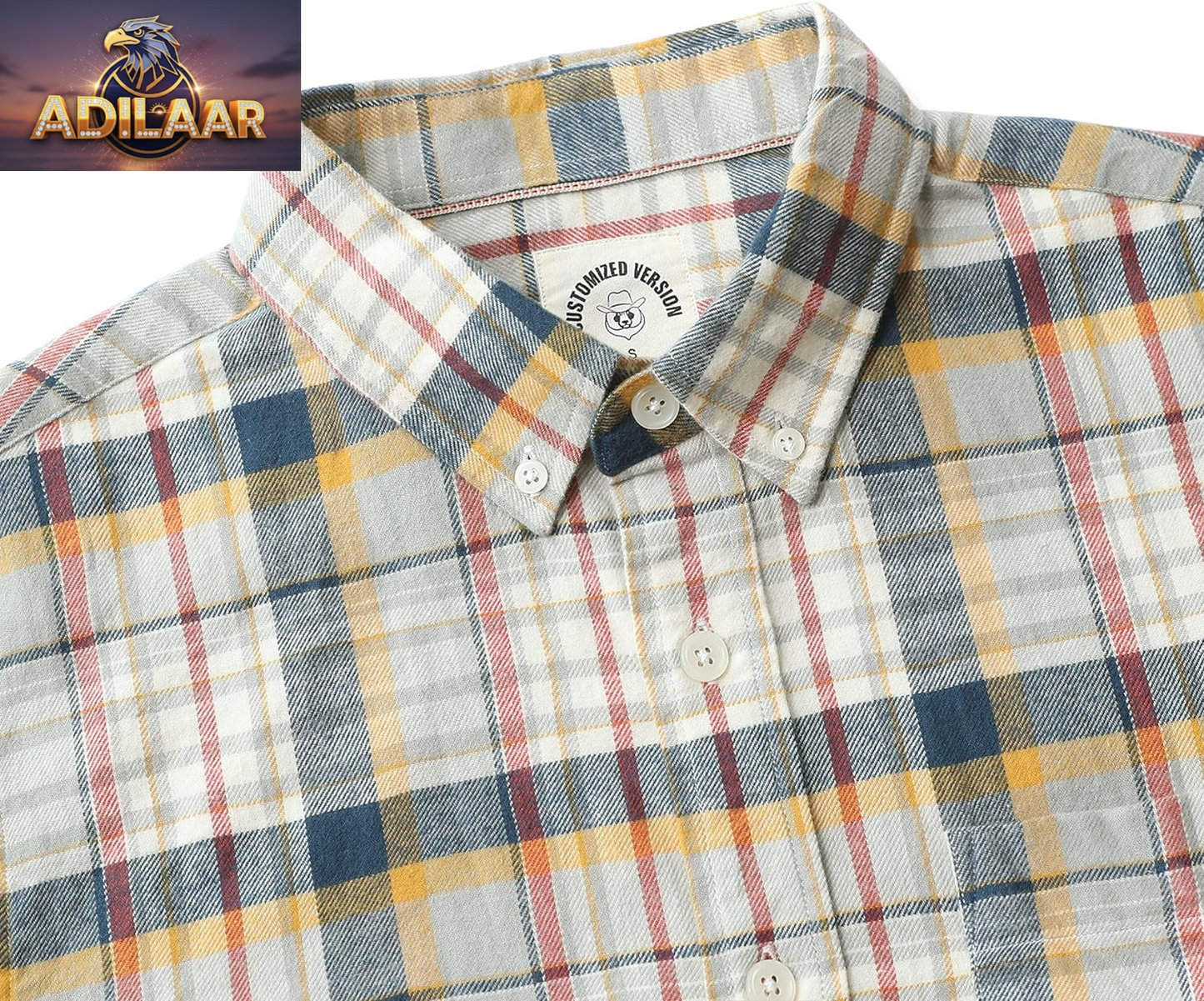 Dubinik® Men's Flannel Shirt - Casual Long Sleeve Plaid Button-Down, Lightweight All-Cotton Workwear