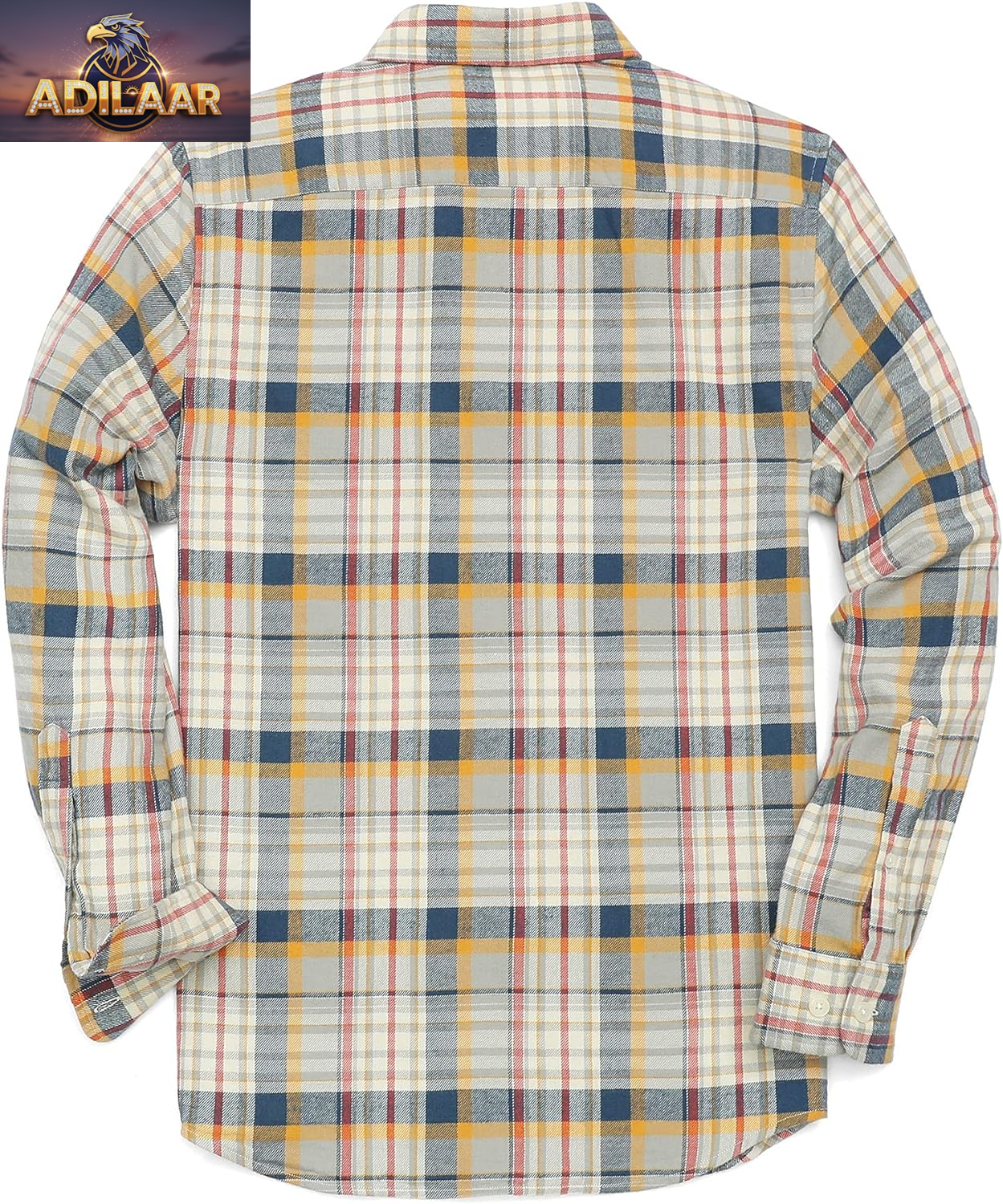 Dubinik® Men's Flannel Shirt - Casual Long Sleeve Plaid Button-Down, Lightweight All-Cotton Workwear