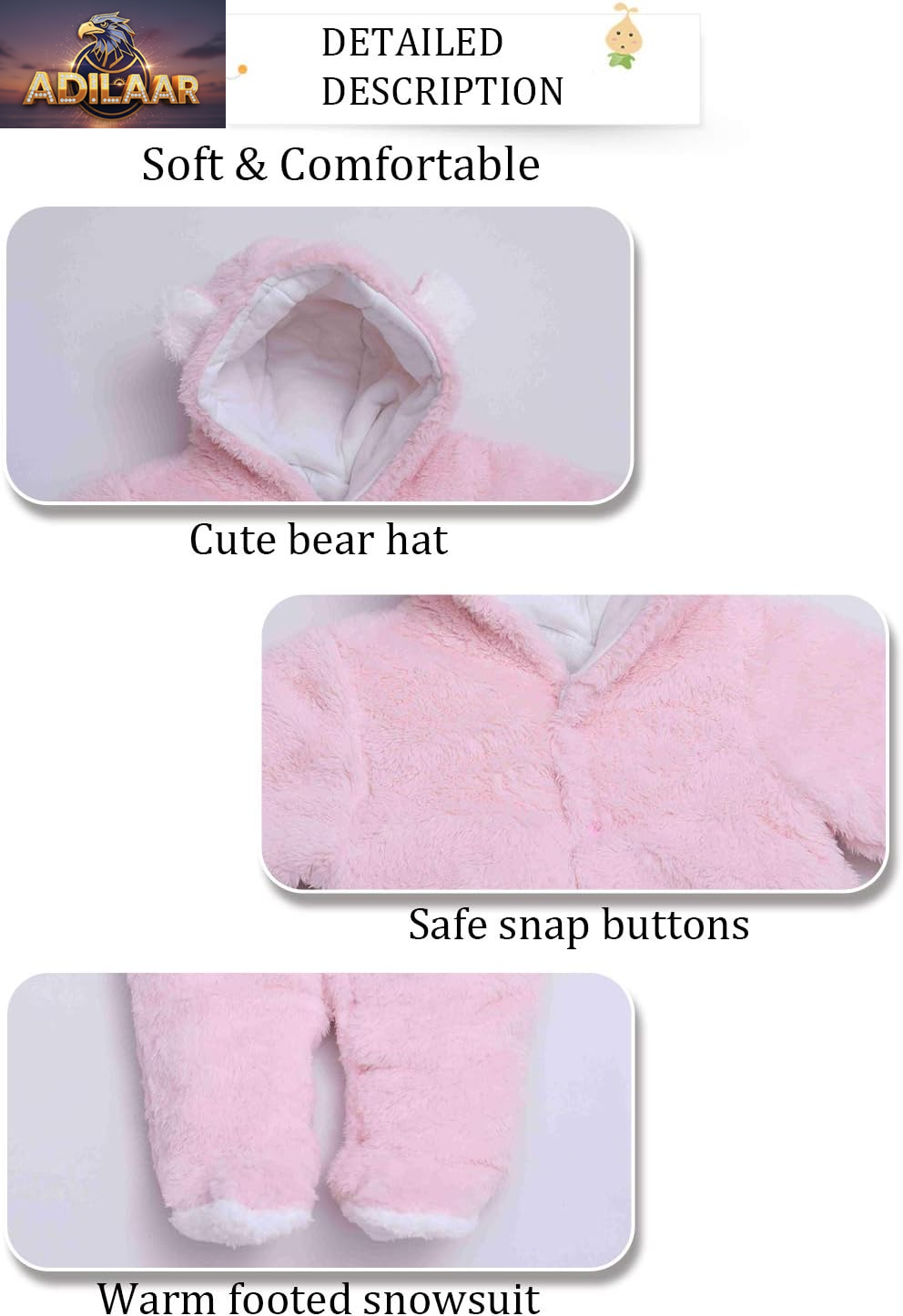 XMWEALTHY Unisex Infant Winter Coats - Adorable Newborn Jumpsuit Snowsuit for Baby Essentials Registry