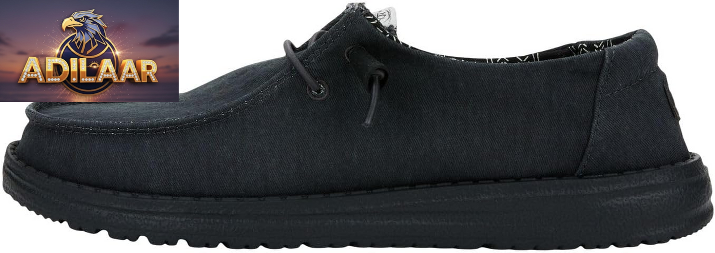 HEYDUDE Women's Wendy Canvas Slip-On Loafers – Comfortable and Lightweight Footwear