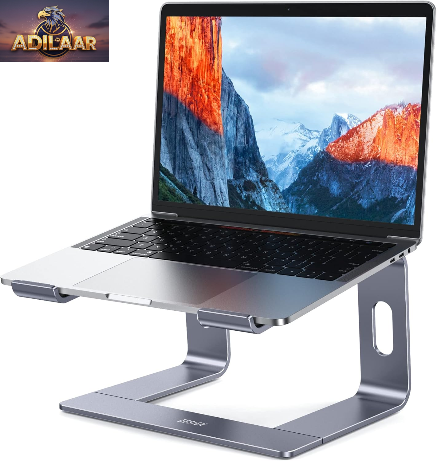 BESIGN LS03 Aluminum Laptop Stand, Ergonomic Detachable Computer Stand, Riser Holder Notebook Stand Compatible with Air, Pro, Dell, HP, Lenovo More 10-15.6" Laptops, Black
