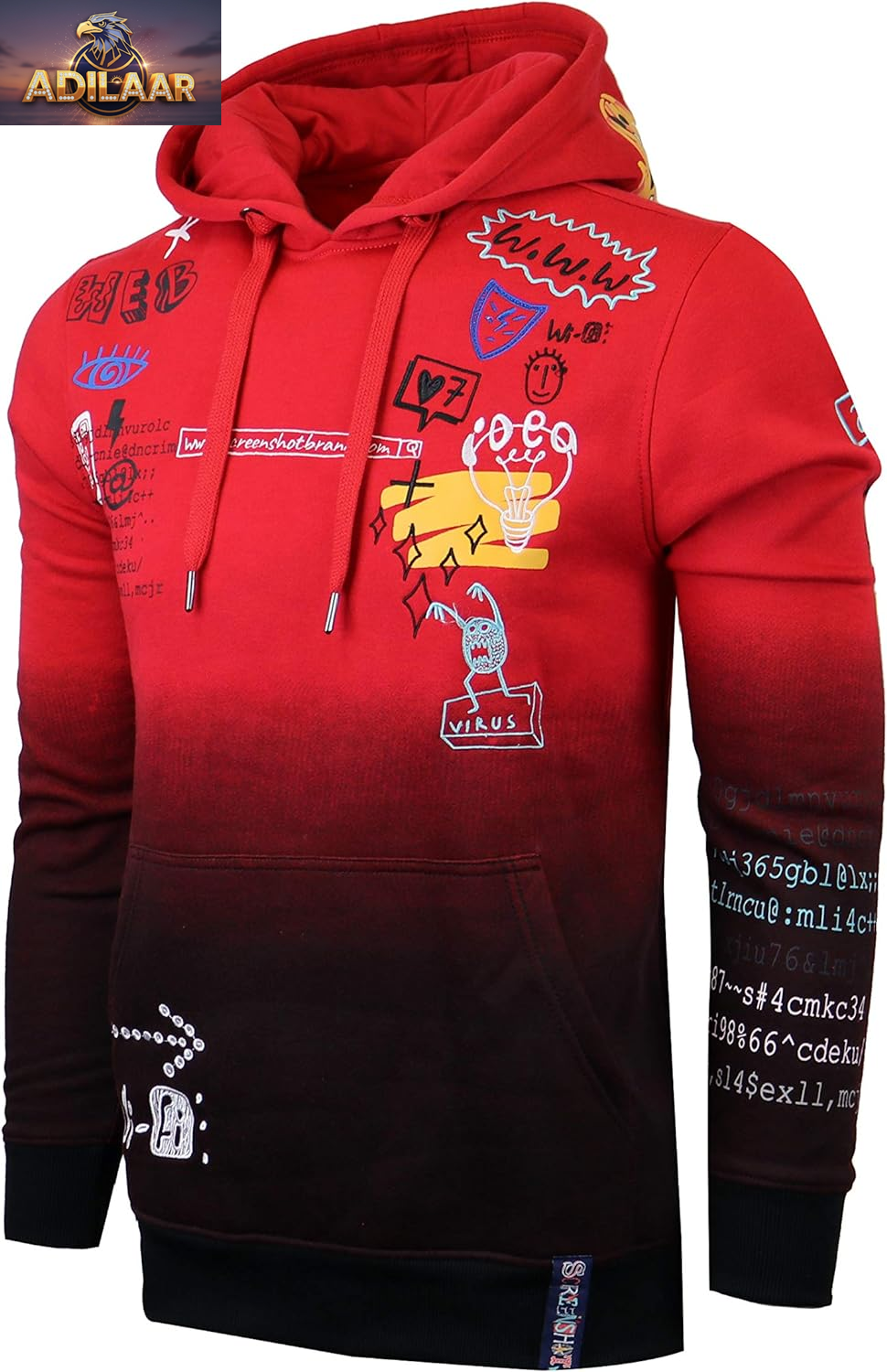 SCREENSHOT Men's Urban Hip Hop Premium Fleece Hoodie - Contemporary Pullover Streetwear Sweatshirt