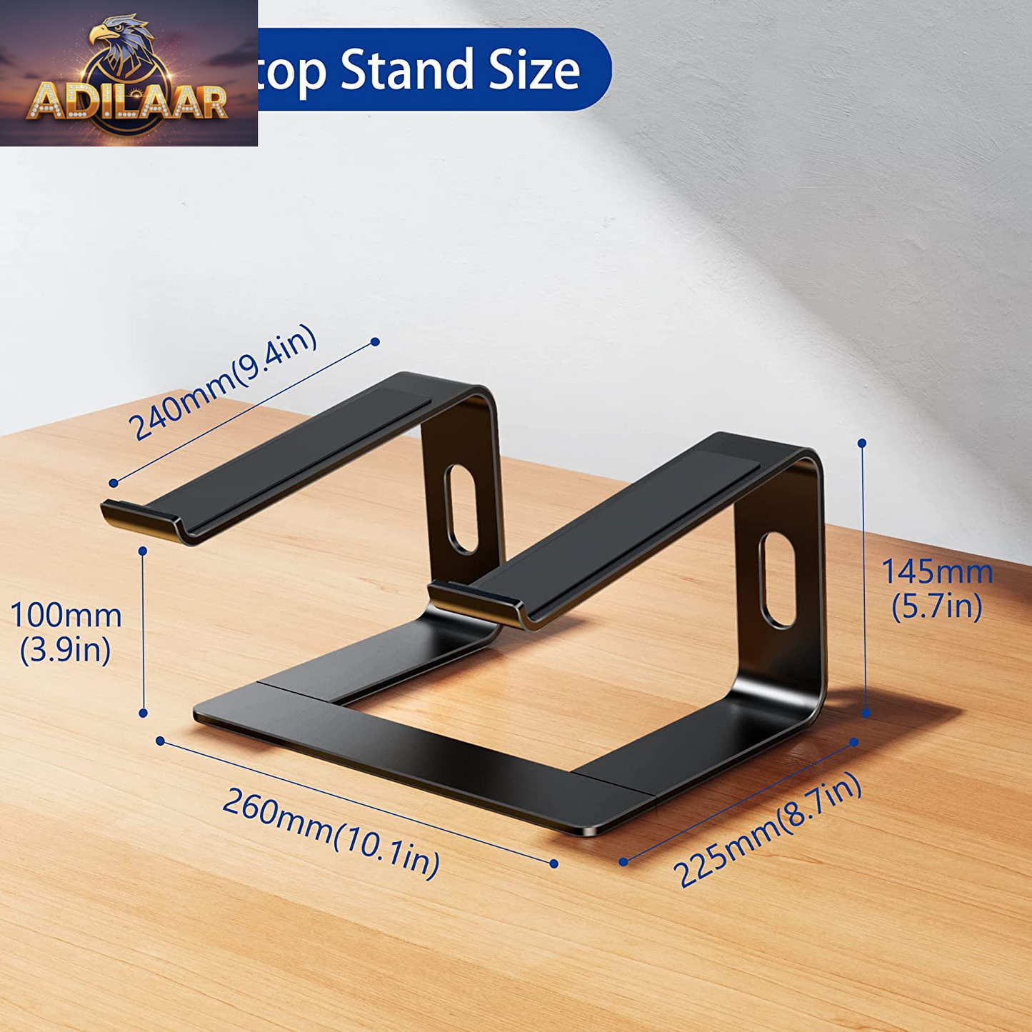 BESIGN LS03 Aluminum Laptop Stand, Ergonomic Detachable Computer Stand, Riser Holder Notebook Stand Compatible with Air, Pro, Dell, HP, Lenovo More 10-15.6" Laptops, Black