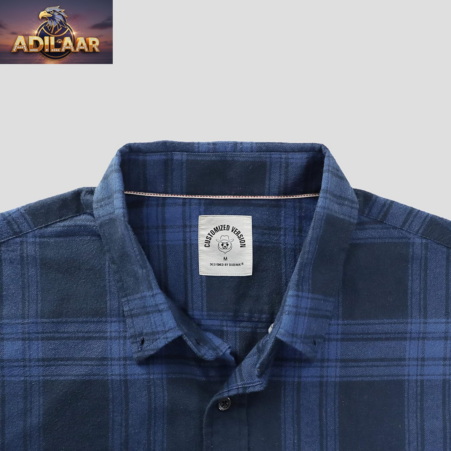 Dubinik® Men's Lightweight Flannel Shirt - Casual Button-Down Plaid Design, All Cotton, Long Sleeve