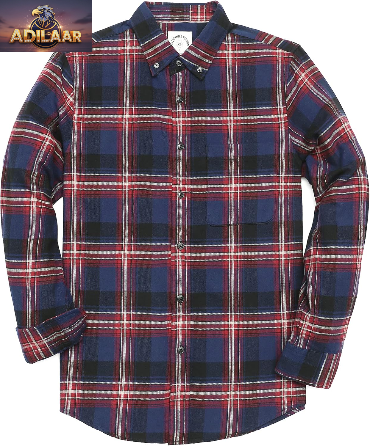 Dubinik® Flannel Shirt for Men Casual Button down Work Soft All Cotton Lightweight Flannel Mens Plaid Shirts Long Sleeve