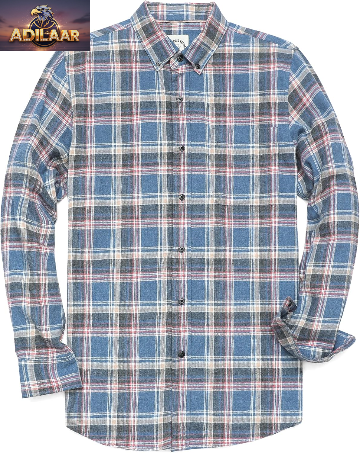 Dubinik® Flannel Shirt for Men Casual Button down Work Soft All Cotton Lightweight Flannel Mens Plaid Shirts Long Sleeve