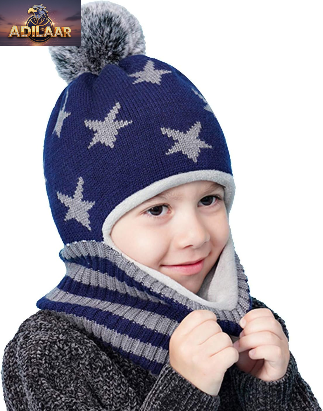 Infant and Toddler Unisex Winter Hat and Scarf Set