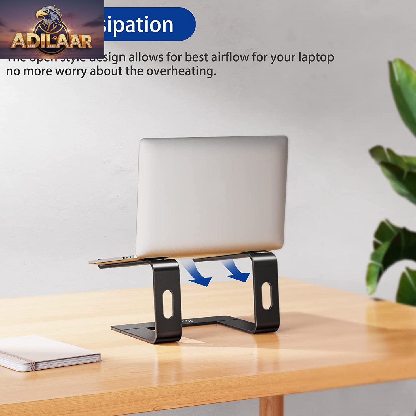 BESIGN LS03 Aluminum Laptop Stand, Ergonomic Detachable Computer Stand, Riser Holder Notebook Stand Compatible with Air, Pro, Dell, HP, Lenovo More 10-15.6" Laptops, Black