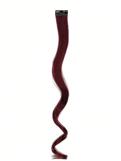 7Pcs Large Wave Black 22-Inch Medium Synthetic Clip-On Hair Extension