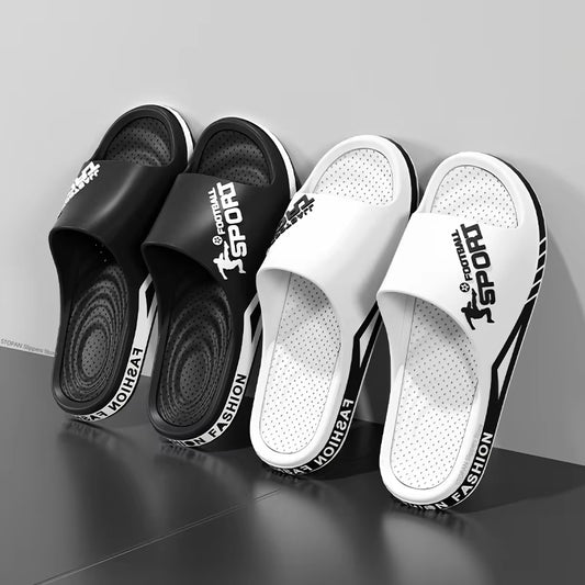 2025 New Men'S Slippers Summer PVC Men'S Soft Slippers Outdoor Sports Thick anti Slip Cool Slippers Beach Bathroom Home Sandals