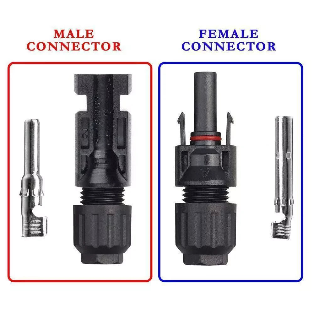 10/20/50/100/200 Pairs Male Female Solar Cable Connectors for DIY Solar Panel US