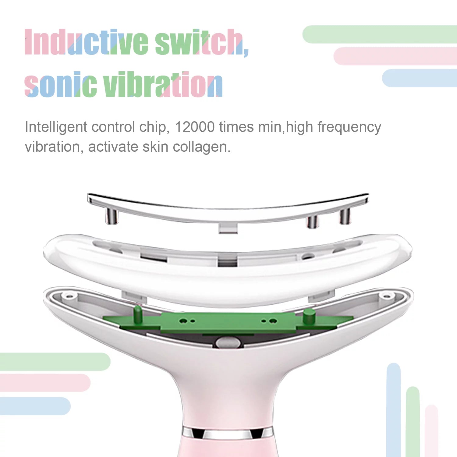 Revitalizing Skin Rejuvenation Device - Triple Action LED, Thermal & Vibration Technology for Youthful Lifting & Tightening (Pink)