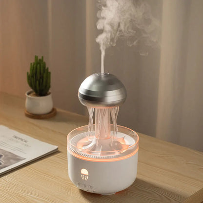 Jellyfish Humidifier Raindrop Aroma Essential Oil Diffuser with 7 Color Lights Remote Control Home Aroma Diffuser Night Light