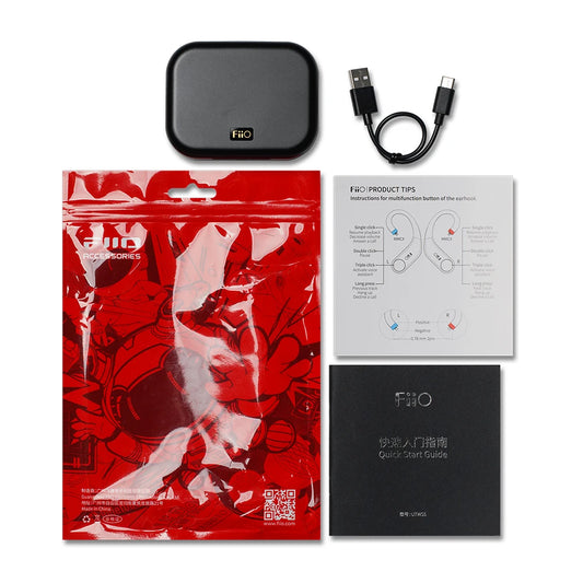 FiiO Refurbished UTWS5 old version Wireless Bluetooth 5.2 Amplifier aptX MMCX  Connector with 30 Hours Wireless Charging Case