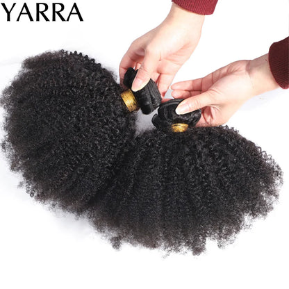Brazilian Afro Kinky Curly Human Hair Bundles 4b 4c Afro kinky Bulk Human Hair Weave Bundle Deal Hair Extensions Wholesale Yarra