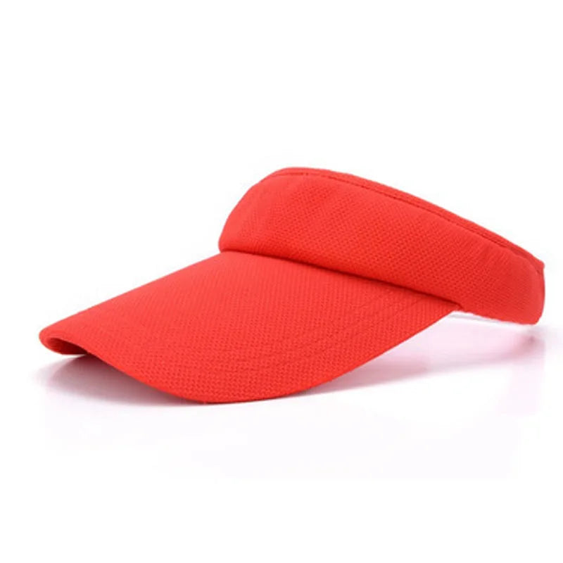 Summer Tennis Caps Sun Sports Visor Hat For Men Women Running Beach Baseball Caps Solid Color and striped golf hats Adjustable