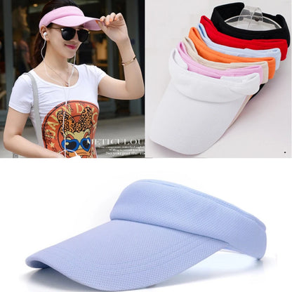 Summer Tennis Caps Sun Sports Visor Hat For Men Women Running Beach Baseball Caps Solid Color and striped golf hats Adjustable