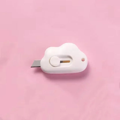 Cute Cloud Mini Retractable Utility Knife Portable Small Pocket Sized Student Art Knife Express Unpacking Office Paper Cutting