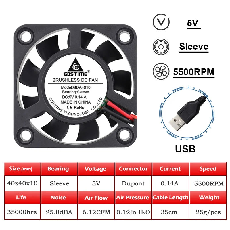 Koelventilator GDSTIME 4010