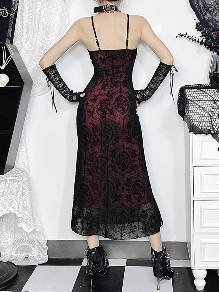 Elegant Goth Dress Women