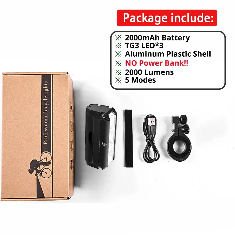 10000LM Bicycle Light Front Bike Light Waterproof 8000mah 5*P90 Flashlight USB Charging MTB Road Cycling Lamp Accessories