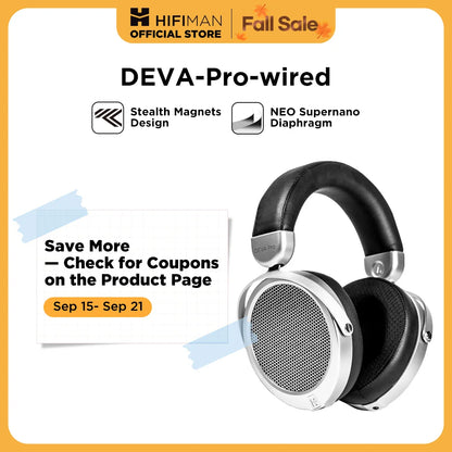 HIFIMAN Deva-Pro Over-Ear Open-Back Planar Magnetic Headphone with Stealth Magnets-Wired Version