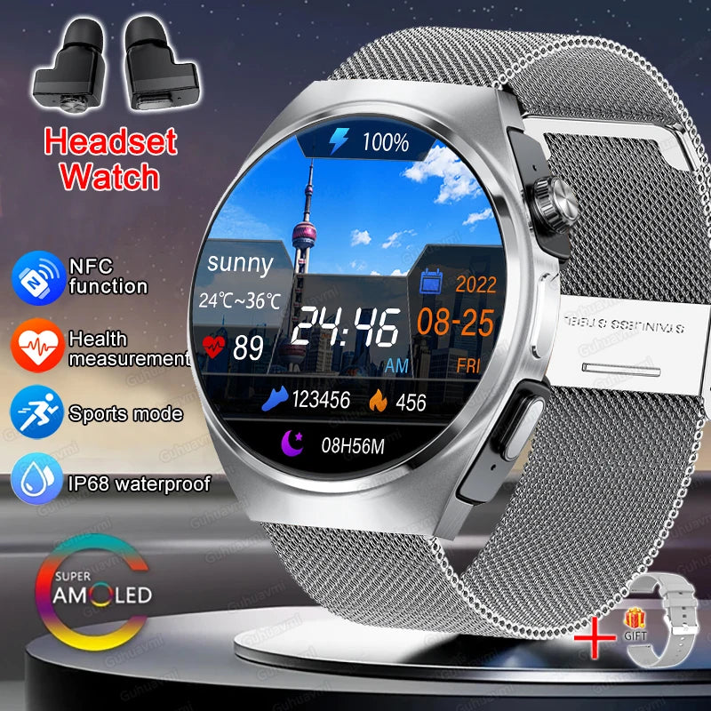 Man Smartwatch TWS Headset NFC Smartwatch