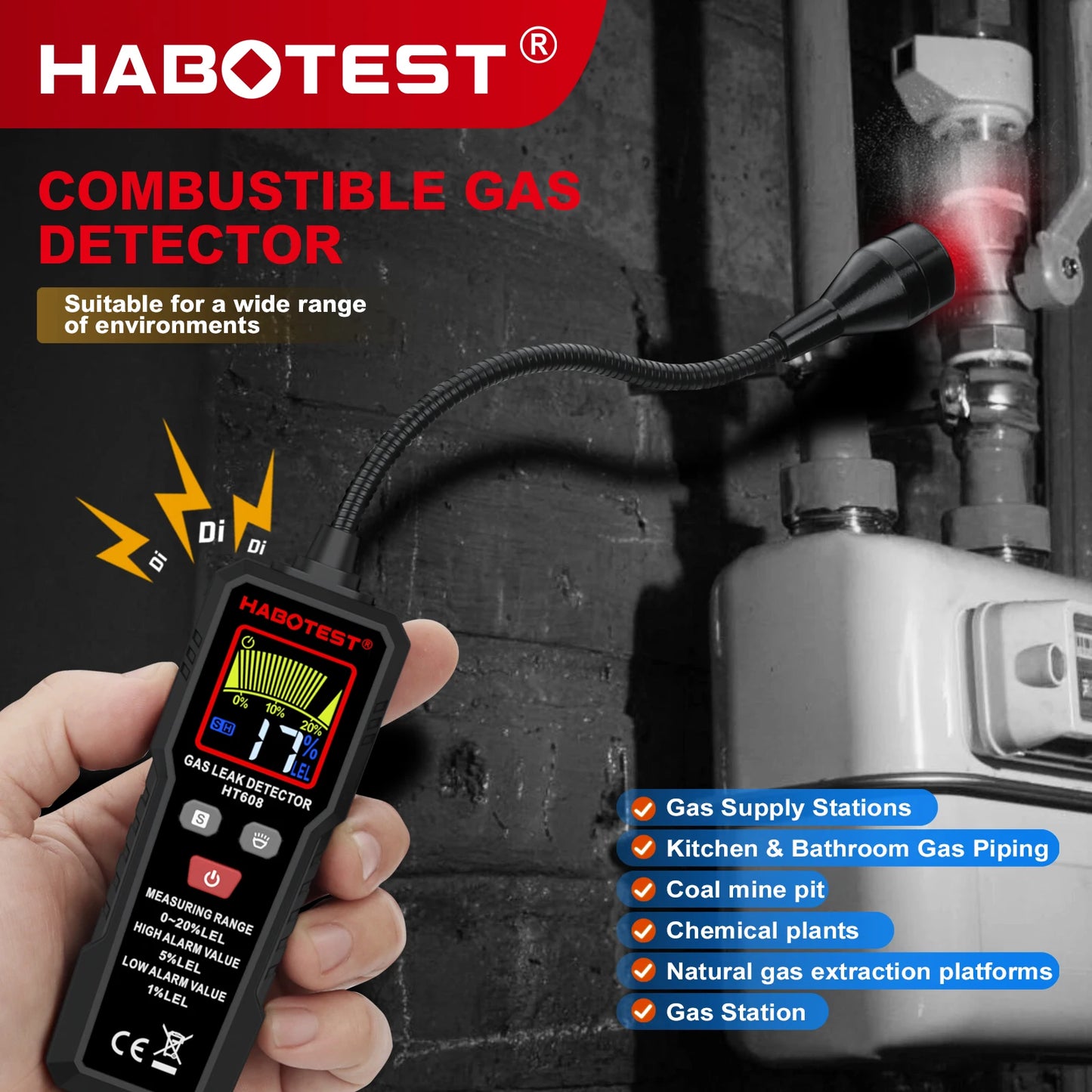 Combustible Natural Gas Leak Detector Sound
