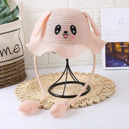 Summer Moving Ears Wide Brim Beach Hat Straw Hats Sun Hat Fisherman's Hat