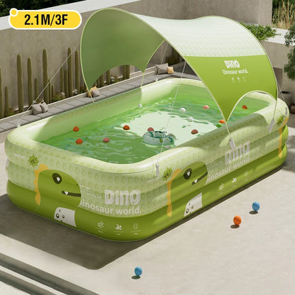 1.8-2.6M PVC Inflatable Swimming Pool Children's Cute Home Outdoor Large Pool for Family for Backyard Baby Indoor Bath Bathtub